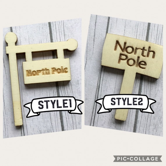 NEW LISTING pack of 10 unpainted laser cut miniature faerie fairy North Pole signs perfect for fairy woodlands