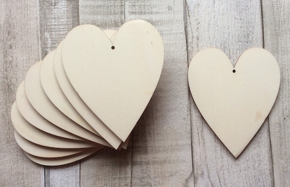 pack of 10 unpainted laser cut  hearts perfect for crafting