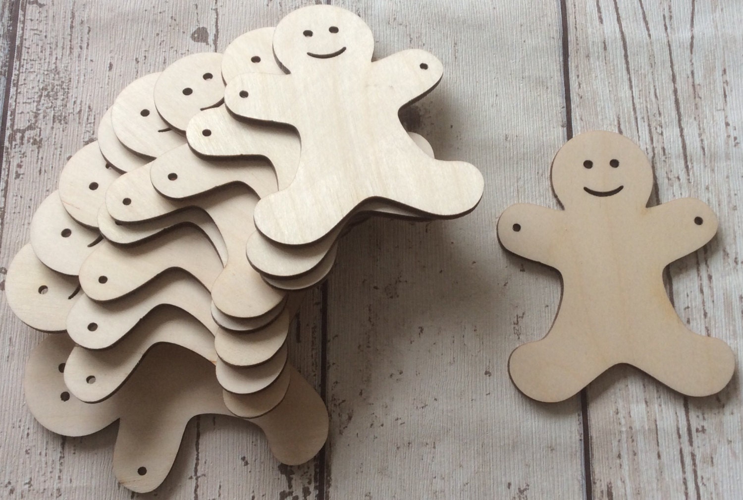 Gingerbread Man Laser Cut Unfinished Wood Cutout Shapes Always Check Sizes  and Measure 