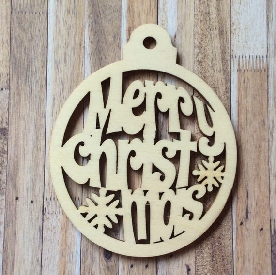 Merry Christmas unpainted laser cut christmas gift available in multi packs