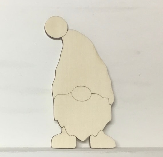 Unpainted NEW laser cut wooden gonk gnome available with or without holes in 4 sizes