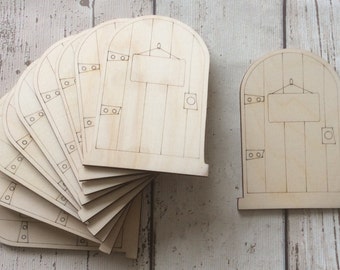 pack of 10 unpainted laser cut  faerie fairy doors perfect for crafting