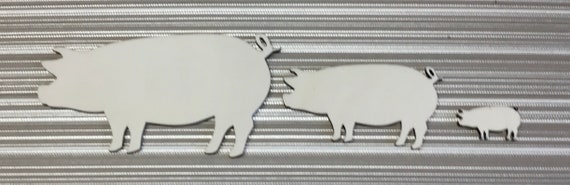 NEW pack of 10 unpainted laser cut Wooden pigs, Available with holes or not and in 3 different sizes