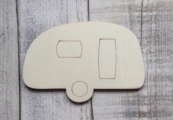 Pack of ten laser cut adorable miniature small caravans use as embellishments, also available with one hole, two holes or without hole