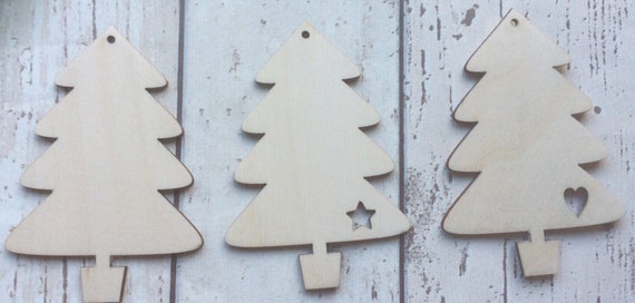 pack of 10 unpainted laser cut christmas trees perfect for crafting