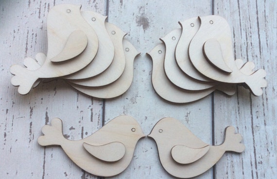 pack of 10 unpainted laser cut lovebirds 5 pairs perfect for wedding crafting