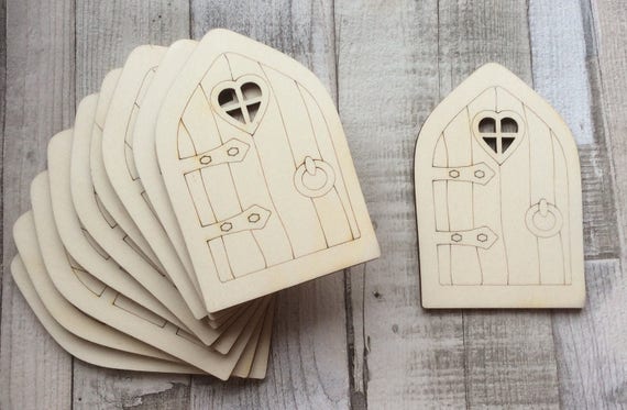 Pack of 10 unpainted laser cut blank faerie elf fairy arch shaped doors perfect for crafting