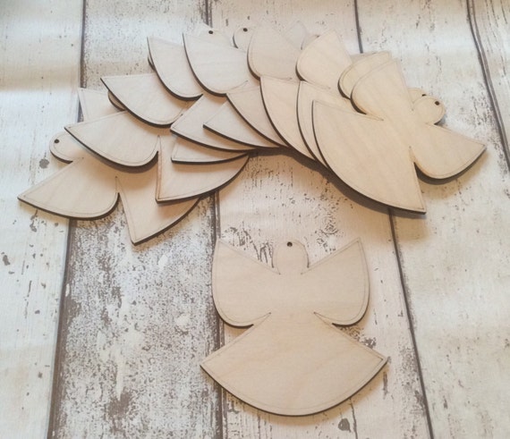 pack of 10 unpainted laser cut christmas angels perfect for Christmas crafting