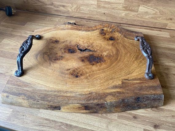 Beautiful very large solid wooden live edge chopping board, serving board, charcuterie board.