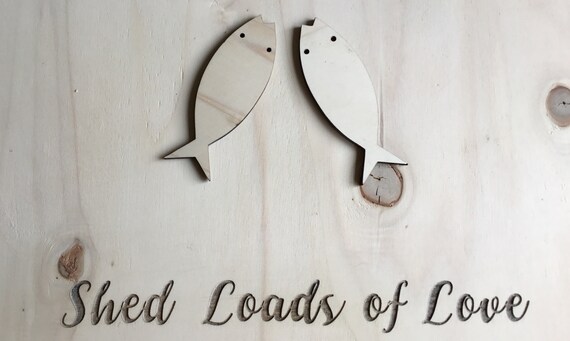 NEW LISTING pack of 10 unpainted laser cut fish- perfect for bunting, embellishments 1, 2or no hole