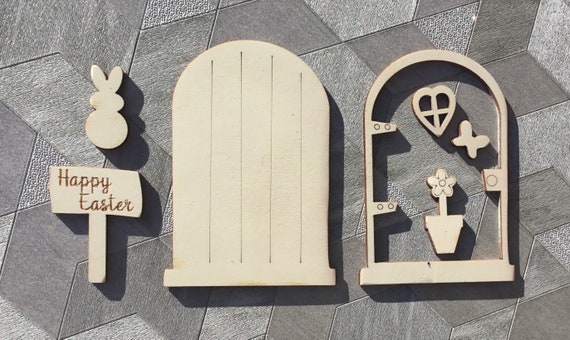 NEW 3D laser cut birch plywood hobbit faerie fairy Easter doors perfect for crafting