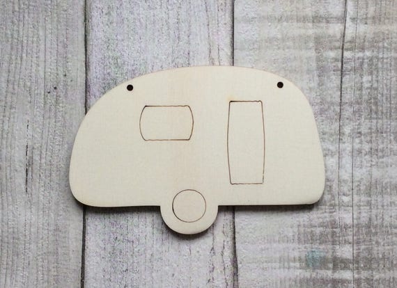 Pack of ten laser cut adorable caravans with or without two bar - tags or embellishments available with one hole, two holes or without hole