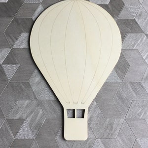 NEU unbemalte lasergeschnittene Heißluftballons aus Holz - in 3 Größen erhältlich