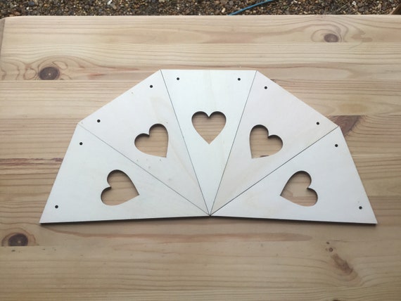 Beautiful NEW bunting - pennant with choice of star or heart cutout