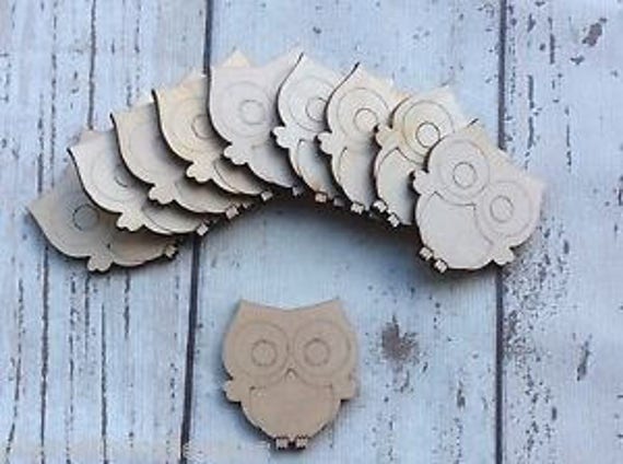 Pack of ten miniature tiny owls - gorgeous shabby chic perfect for embellishments crafting pyrography decopatch