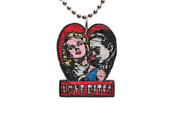 Love Bites Dracula Vampire Valentine necklace