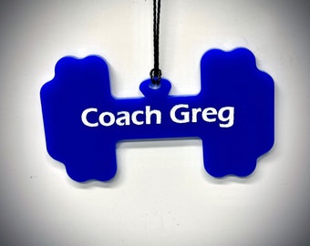 Customized Dumbbell Ornament - 3.25"