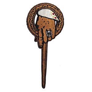 Hand of the King of Rock n Roll hand painted Wooden Brooch