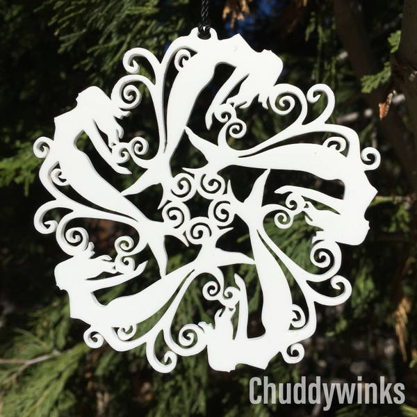 Mermaid Snowflake Ornament