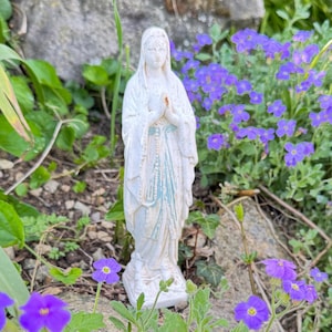 Virgin Mary Religious Statue, Vintage French Madonna Figurine/Sculpture, Our Lady Of Lourdes, 8&quot;/30cm Tall, Pieraccini Saint Vierge