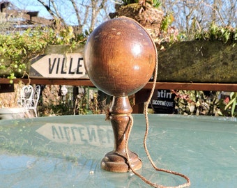 Vintage Stick And Ball Toy, French 1950s Schoolchild's Game, Cup and Ball, Vintage French Ball In Cup, Ring and Pin Game, French Brocante