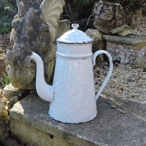 Cafetière des années 1930, bouilloire à café émaillée vintage, cafetière en granit, percolateur à café, filtre à café émaillé, bouilloire émaillée