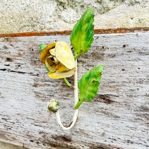 Vintage Wall Hook, 1950s Hand Painted Coat Hook, Home Wares, French Country Decor, Folk Art Hat Hook