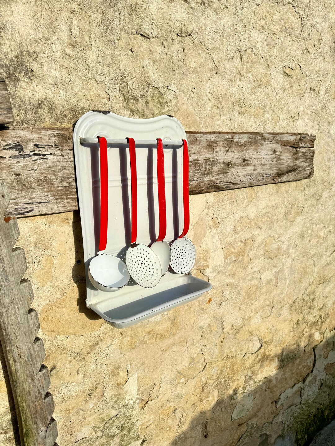Enamel Spoon Rack 1920s Enamel Utensils Rack, Vintage Kitchen Ladles Holder, French ...