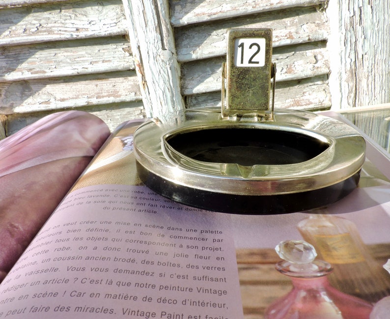 Vintage English Retro Ashtray With Date Numbers 1950s Chrome Ashtray