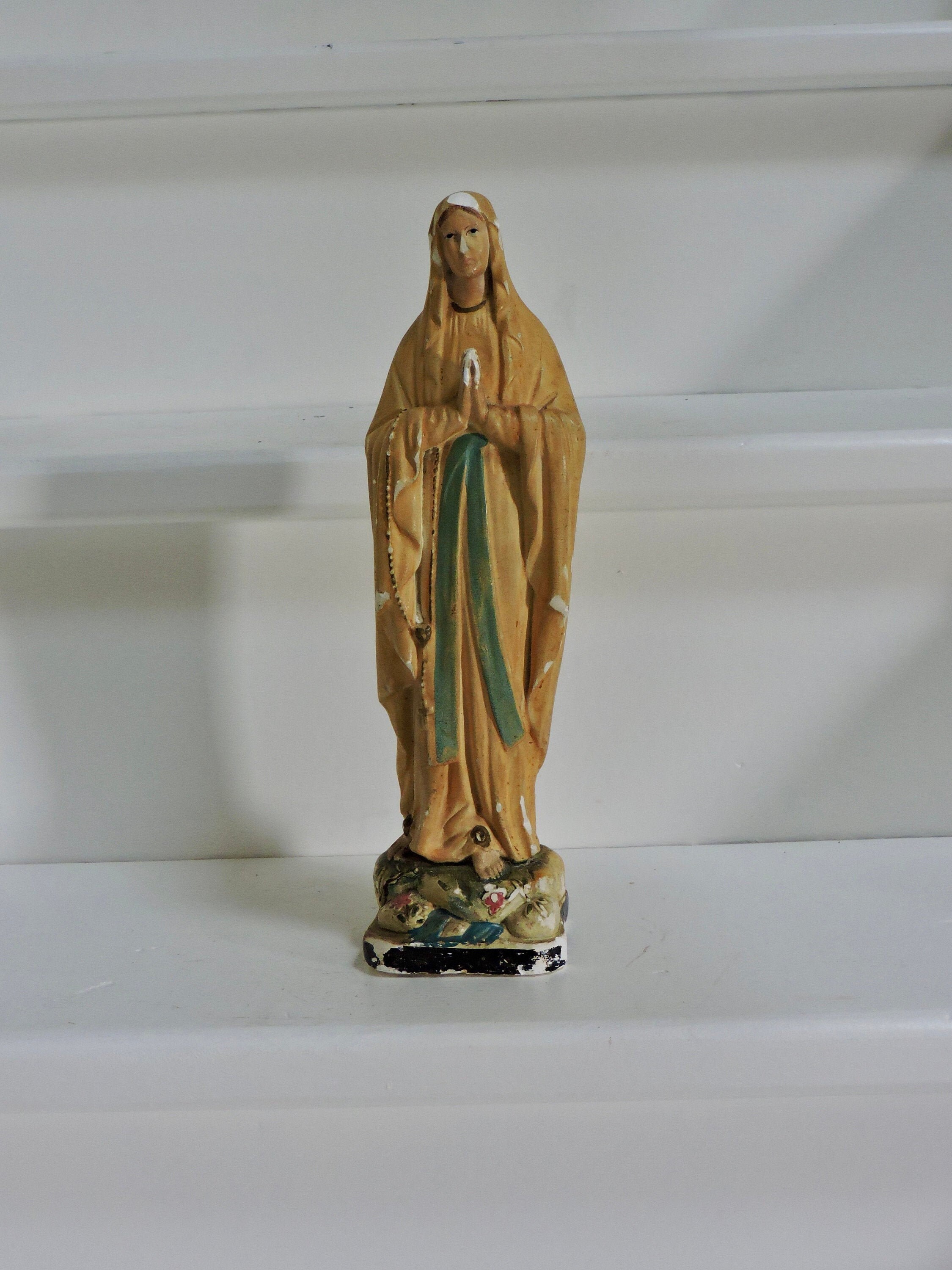 Statue Vierge Marie /Madonna, Sculpture Religieuse Chrétienne Par Dupont, Statues Religieuses en Plâ