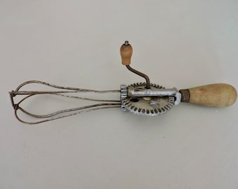 Fouet avec manche en bois, ustensile de cuisine rétro, accessoire de fouet de cuisine française vintage