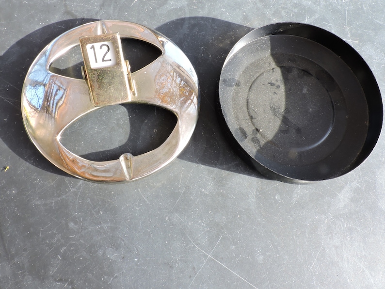 Vintage English Retro Ashtray With Date Numbers 1950s Chrome Ashtray