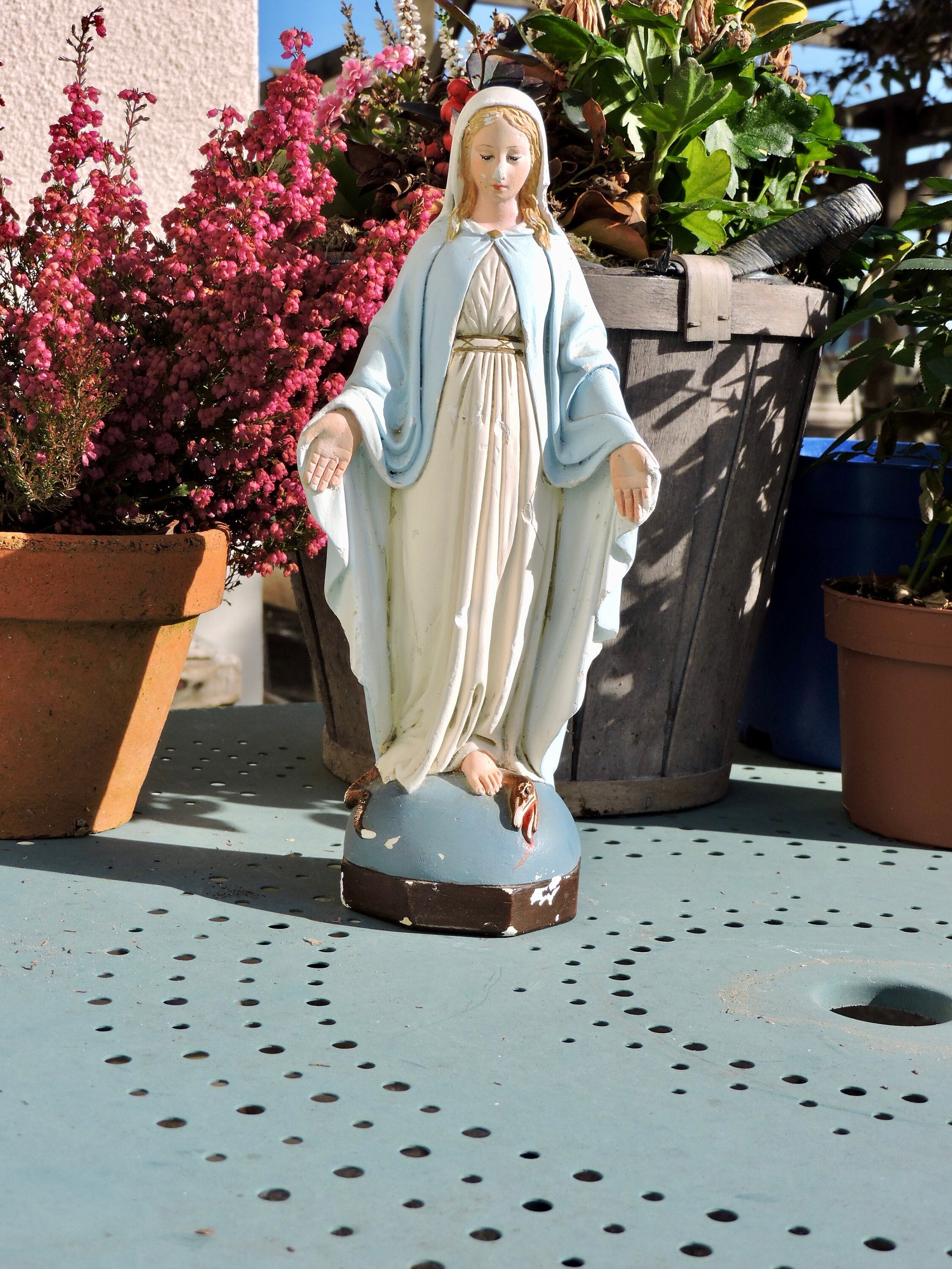 statue de La Vierge Marie, Figurine/Sculpture Madonna Vintage, Notre-Dame Lourdes, Saint Vierge, Mai