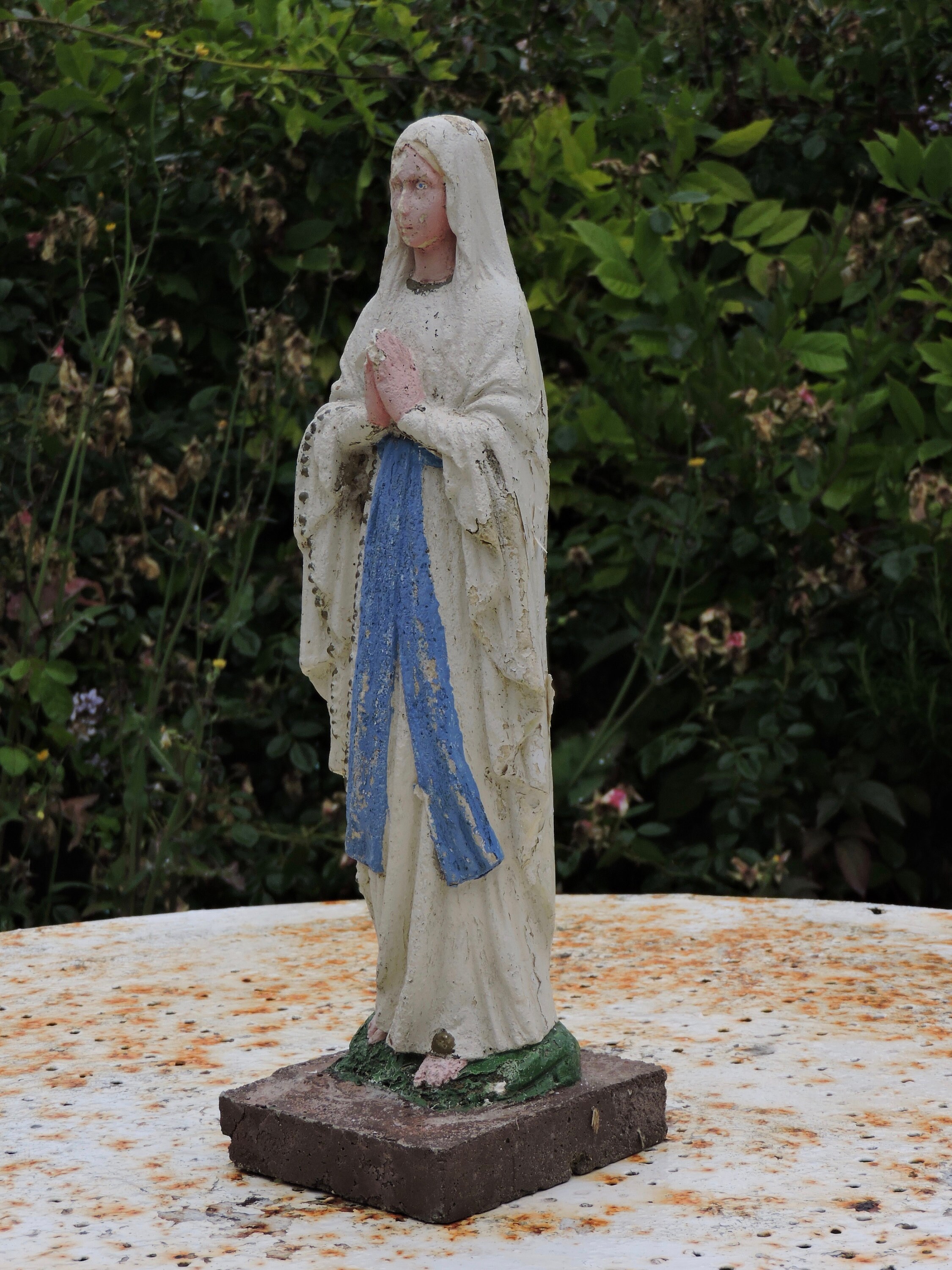アンティーク聖母マリア像、高さ17インチ/43 cm - Etsy 日本