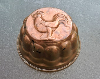 Jelly Mould, French Copper Jello Mold, Vintage Copper Jelly Mold For A Rustic KItchen, Old French Pudding Mold