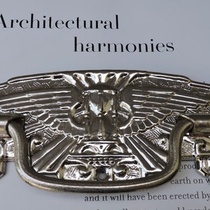 10 Art Deco Drawer Pull Handles, Ten 1920s French Furniture Cabinet Handles, Silver Plated Retro Hardware, Architectural Salvage