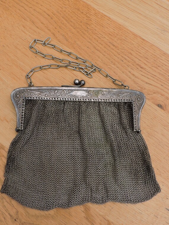 Antique Silver Mesh Coin Purse - Ladies Mesh Coin