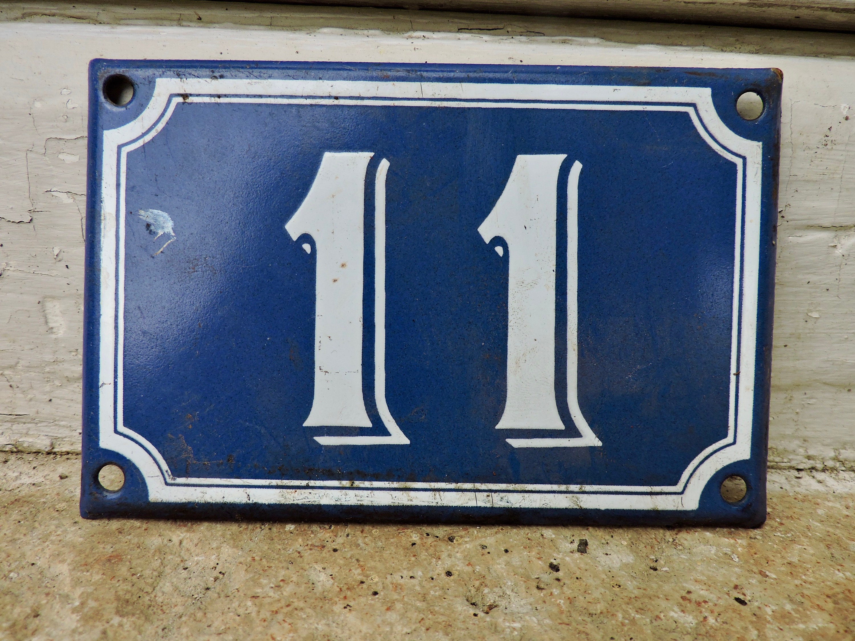 Number Signs Vintage Blue French Enamel Number House Plates 1950's