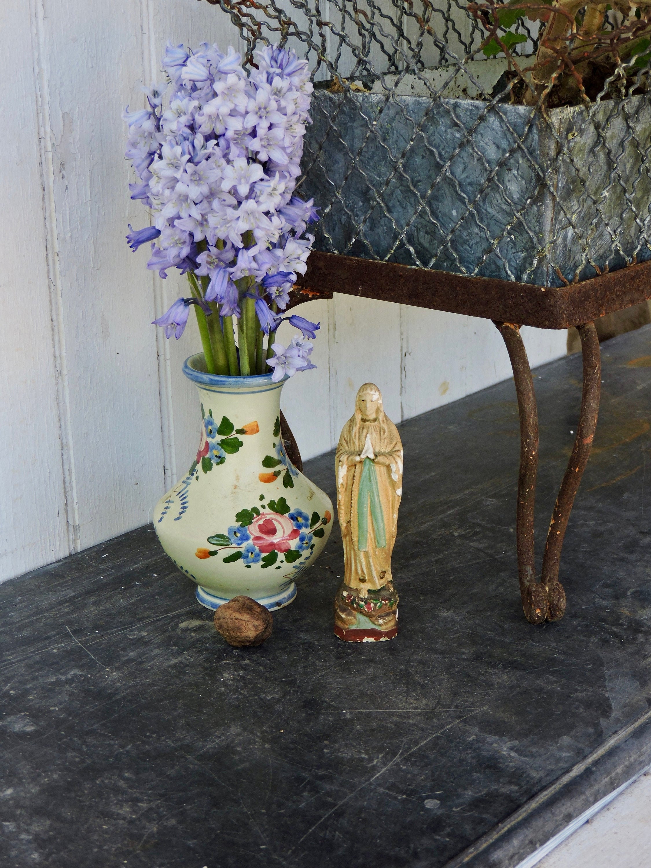 statue de La Vierge Marie Figurine/Sculpture Madonna en Craie, Notre-Dame Lourdes avec Halo, Saint V