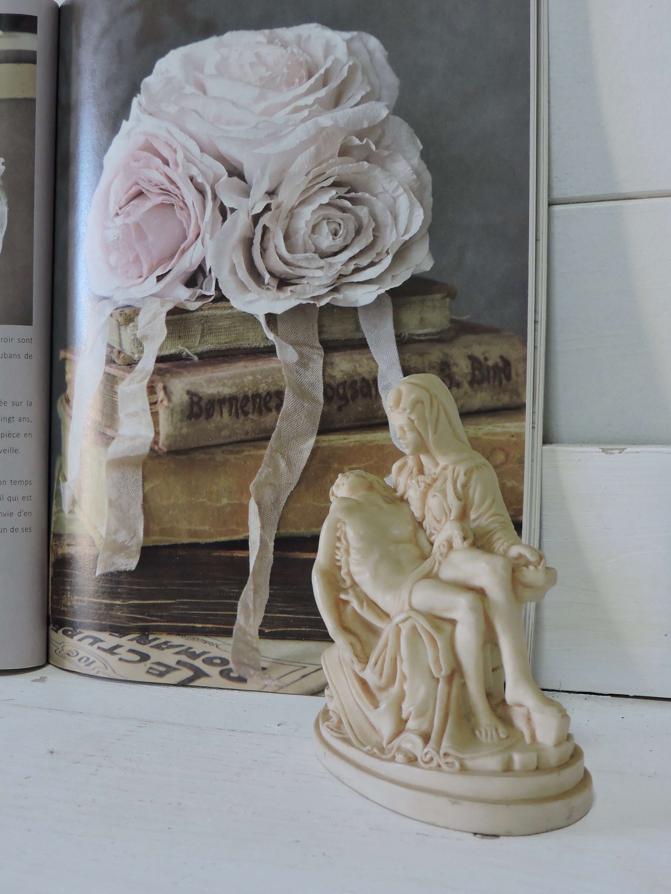 Statue Religieuse Vintage, La Figurine/Sculpture de Pietà, Statue Catholique Italienne