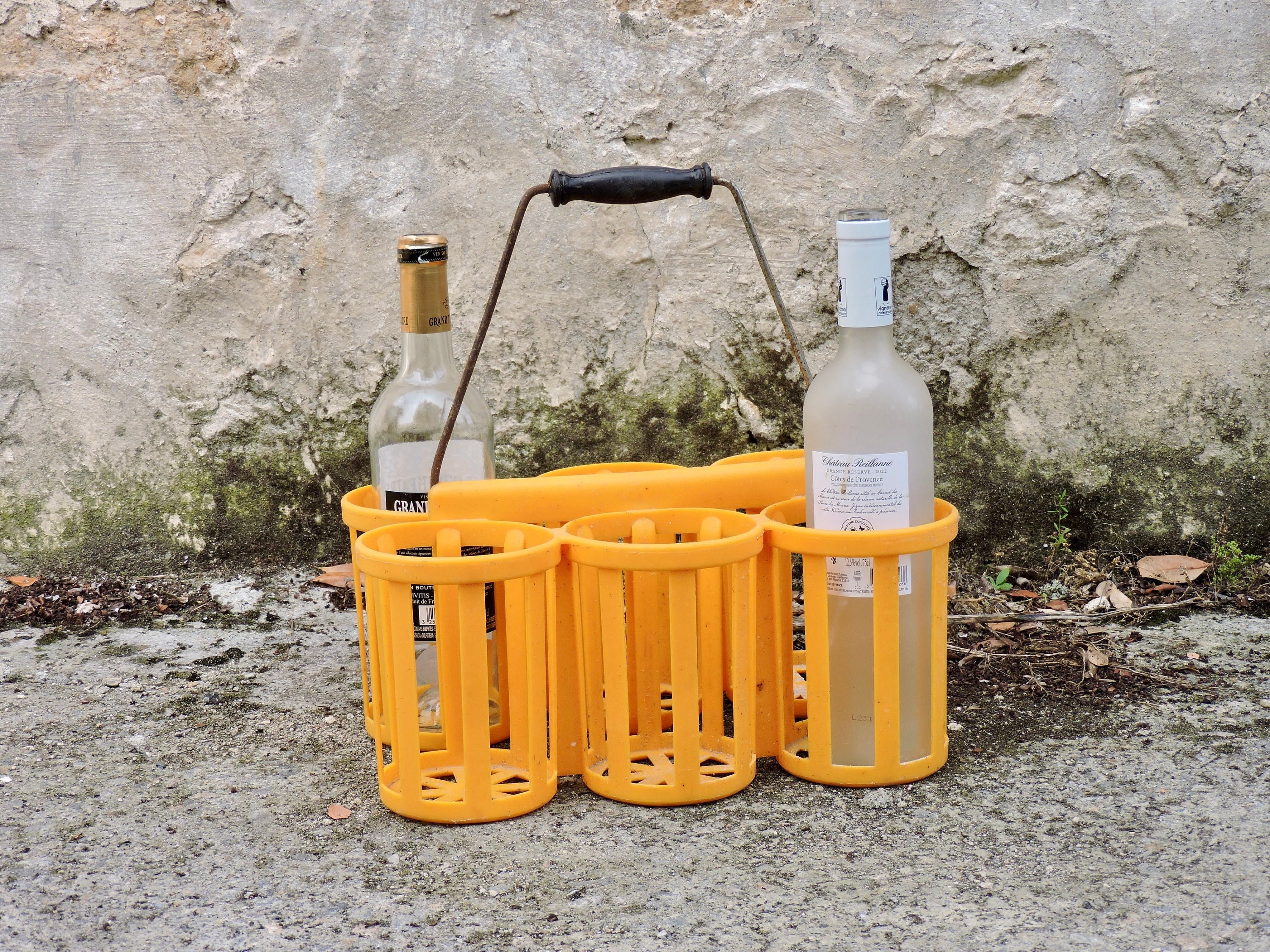 vintage français porte-bouteilles, caisse de 6 bouteilles lait, porte-bouteilles vin, panier à lait