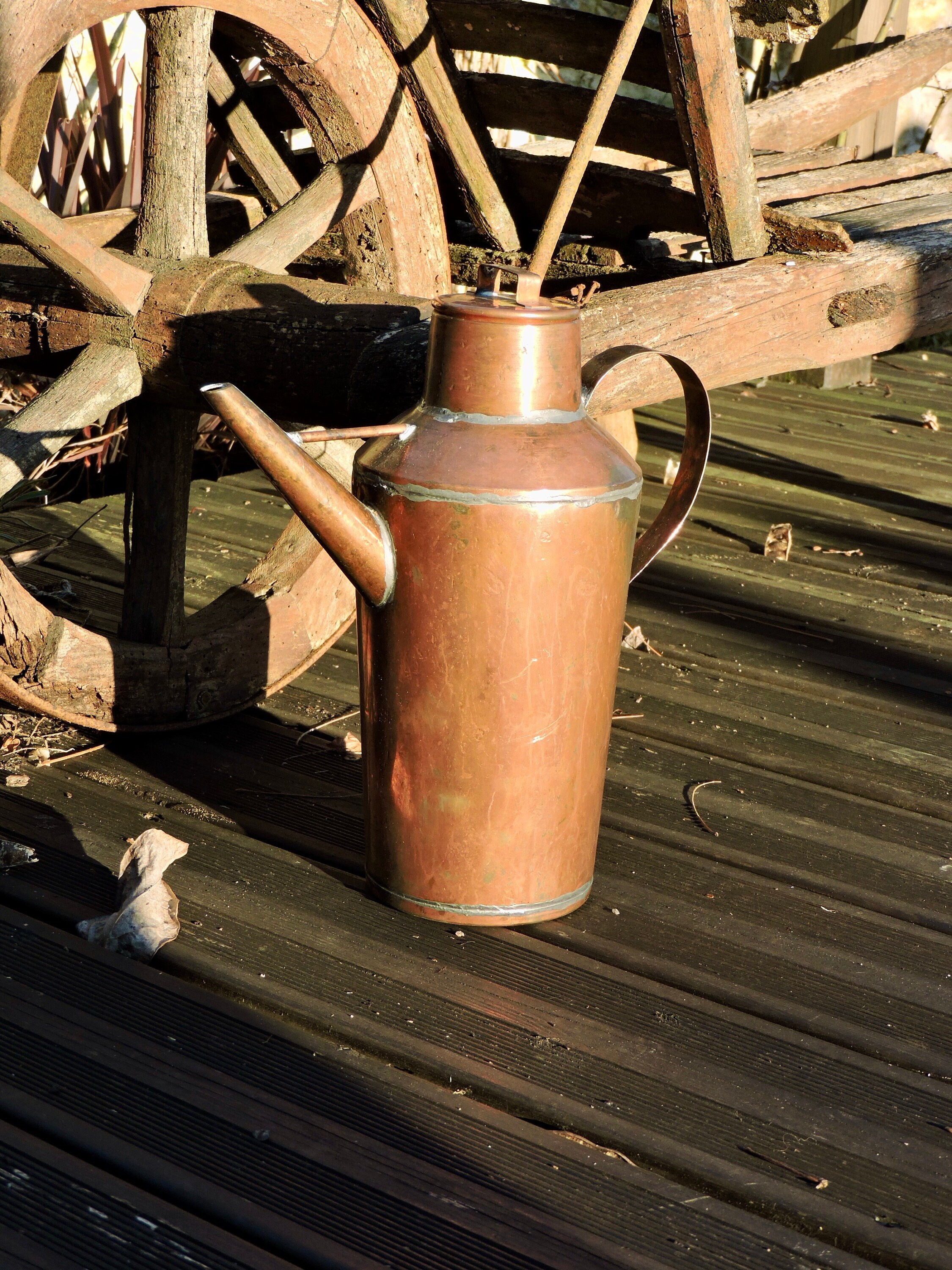 Arrosoir en Cuivre Des Années 1930, Carafe d'arrosage d'intérieur Français Vintage, Un Arrosoir
