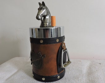 Vintage Cigarette Dispenser, Articulated Cigarette Holder, Swivel Top Horse Head Design Cigarette Case