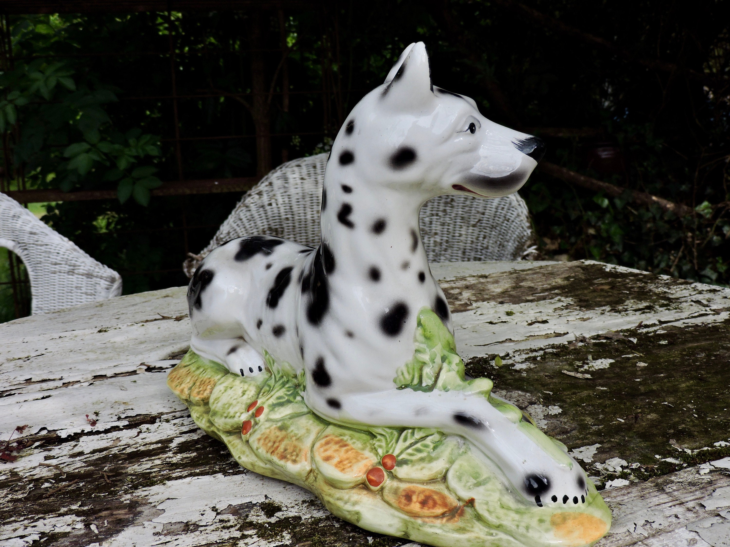 Vintage Dog Figurine/statue Porcelain Dalmatian Statue Gift Etsy