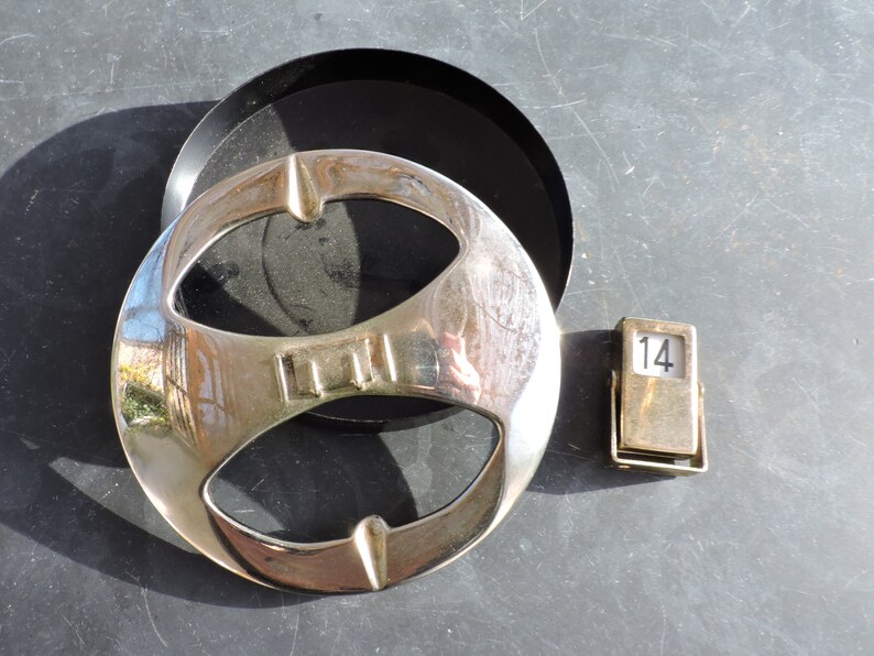 Vintage English Retro Ashtray With Date Numbers 1950s Chrome Ashtray