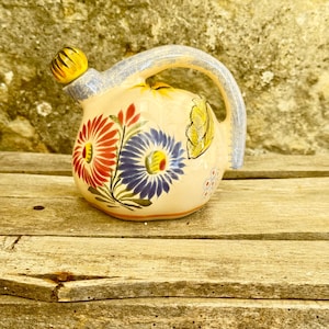 Vintage Henriot Quimper Pot, Hand Painted Folk Art Pottery, Breton Faience, Signed Henriot Ironstone Ceramic Pot With Stopper