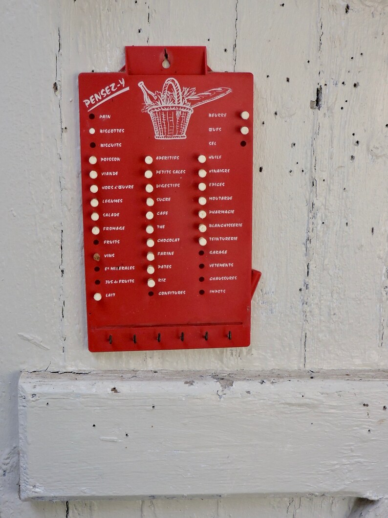 French Shopping List Reminders Board Retro Kitchen Aide Etsy