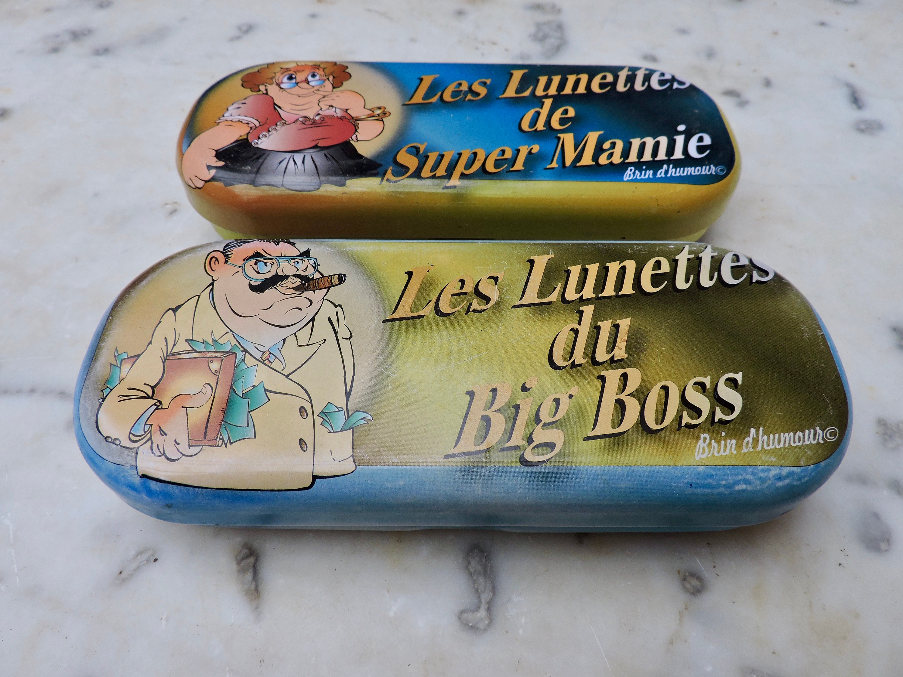 Deux Supports/Boîte de Nuit Lunettes Bidon, Boîtes Chevet Françaises Kitsch Pour Des Lunettes