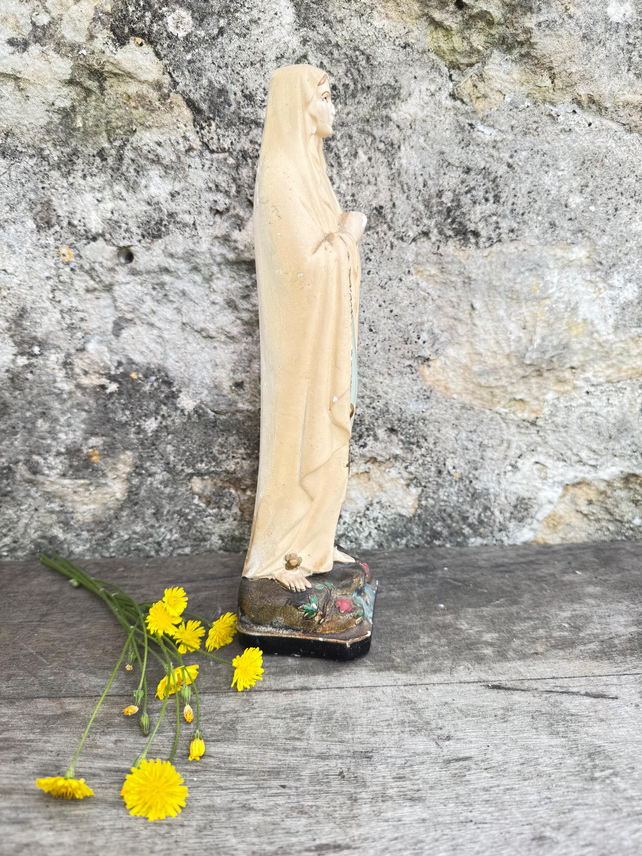 Virgin Mary Statue, Vintage French Madonna Sculpture, Our Lady Notre ...
