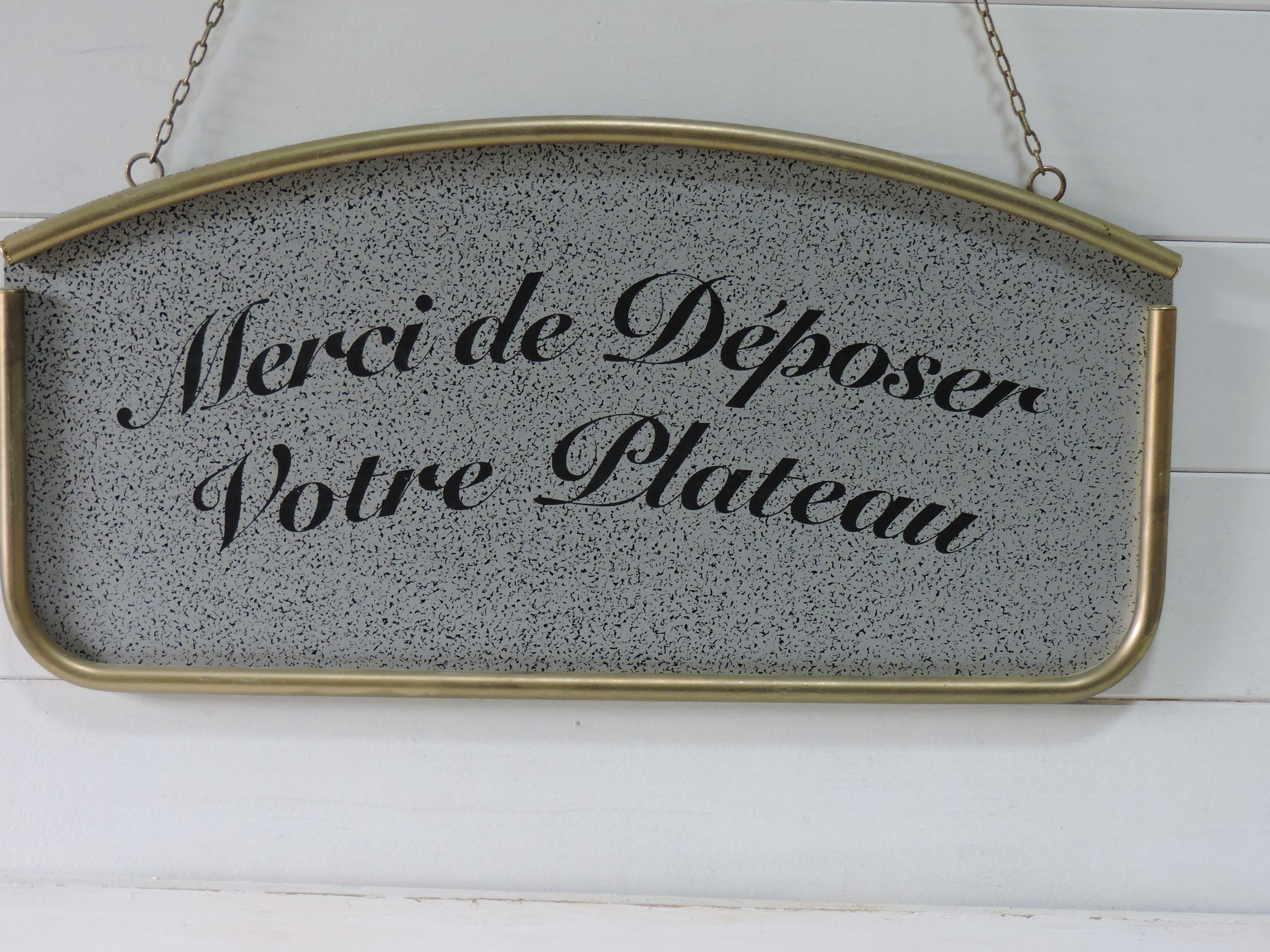 Enseigne de Restaurant Vintage, Merci Déposer Votre Plateau, Enseigne Murale Café Français